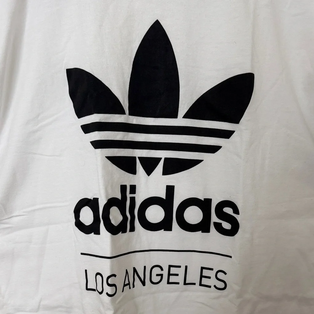 Adidas Originals White Tee with Black Trefoil Logo - Picture 3 of 4